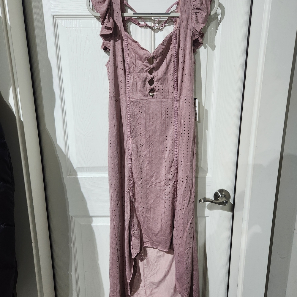Joyfolie Blush Eyelet Dress